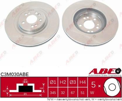 ABE C3M030ABE - Тормозной диск autodif.ru