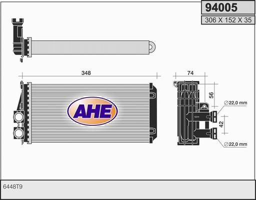 AHE 94005 - Теплообменник, отопление салона autodif.ru