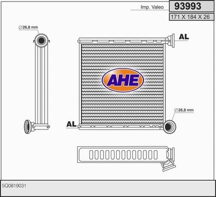 AHE 93993 - Теплообменник, отопление салона autodif.ru