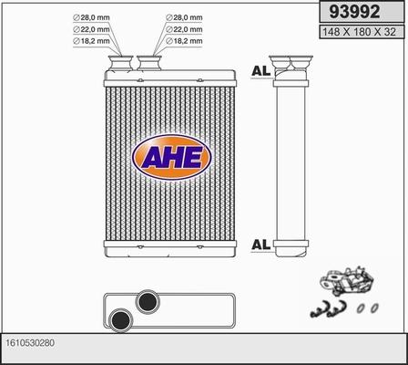 AHE 93992 - Теплообменник, отопление салона autodif.ru