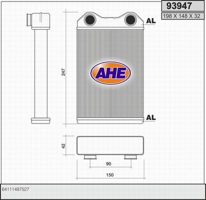 AHE 93947 - Теплообменник, отопление салона autodif.ru