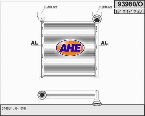 AHE 93960/O - Теплообменник, отопление салона autodif.ru