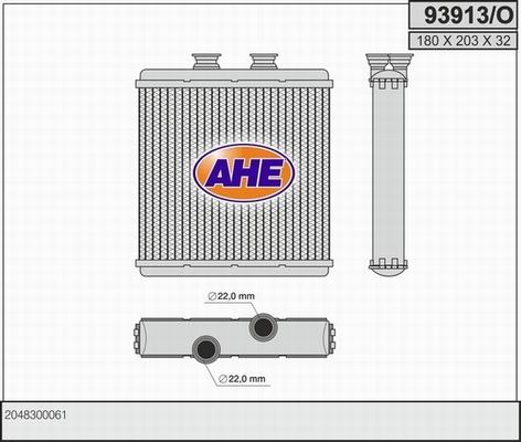 AHE 93913/O - Теплообменник, отопление салона autodif.ru