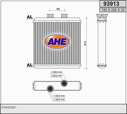 AHE 93913 - Теплообменник, отопление салона autodif.ru