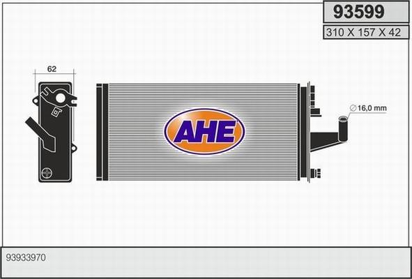 AHE 93599 - Теплообменник, отопление салона autodif.ru