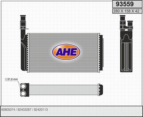 AHE 93559 - Теплообменник, отопление салона autodif.ru