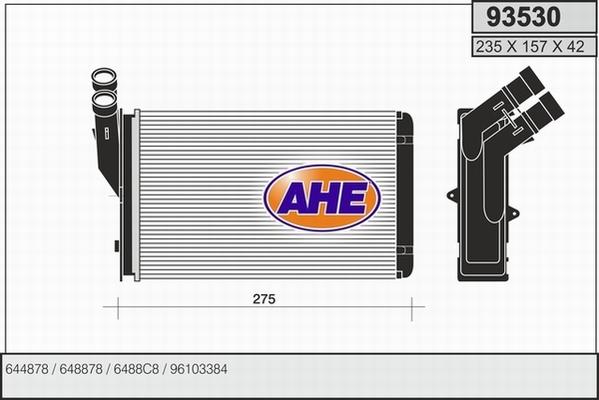 AHE 93530 - Теплообменник, отопление салона autodif.ru