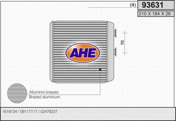AHE 93631 - Теплообменник, отопление салона autodif.ru
