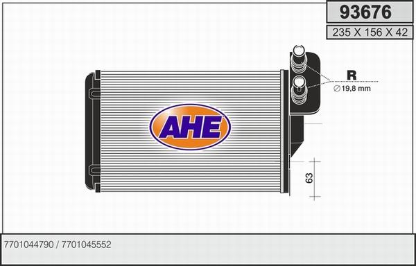 AHE 93676 - Теплообменник, отопление салона autodif.ru