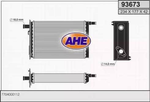 AHE 93673 - Теплообменник, отопление салона autodif.ru