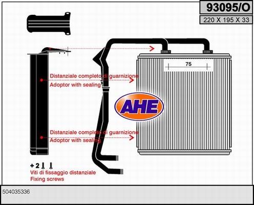 AHE 93095/O - Теплообменник, отопление салона autodif.ru