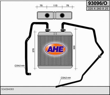 AHE 93096/O - Теплообменник, отопление салона autodif.ru
