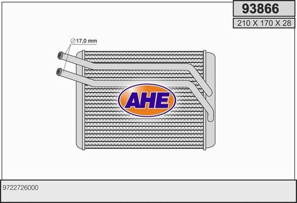 AHE 93866 - Теплообменник, отопление салона autodif.ru