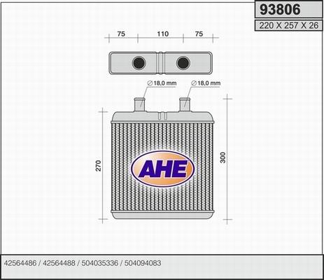 AHE 93806 - Теплообменник, отопление салона autodif.ru