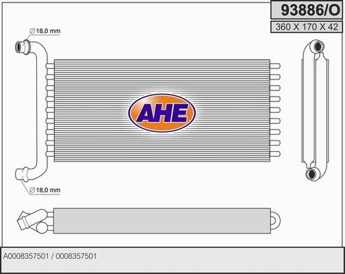 AHE 93886/O - Теплообменник, отопление салона autodif.ru
