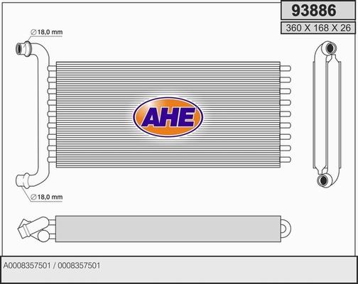 AHE 93886 - Теплообменник, отопление салона autodif.ru