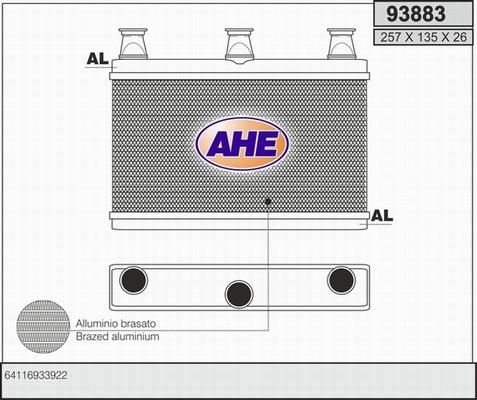 AHE 93883 - Теплообменник, отопление салона autodif.ru