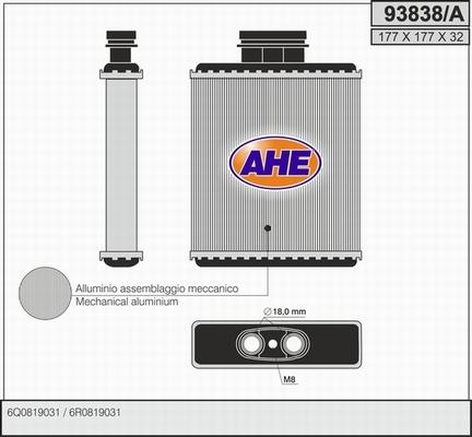AHE 93838/A - Теплообменник, отопление салона autodif.ru