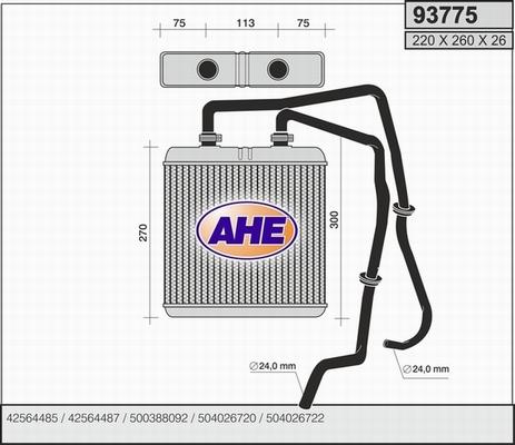 AHE 93775 - Теплообменник, отопление салона autodif.ru