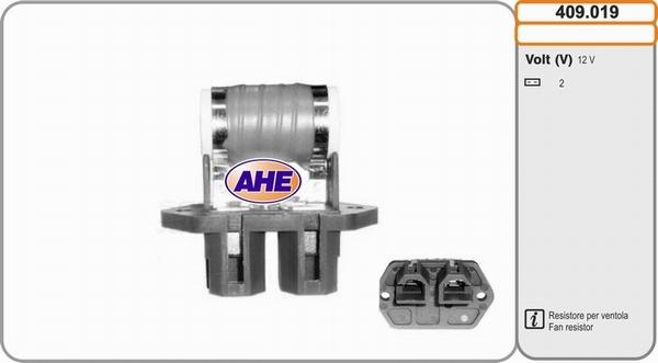 AHE 409.019 - Дополнительный резистор, электромотор - вентилятор радиатора autodif.ru