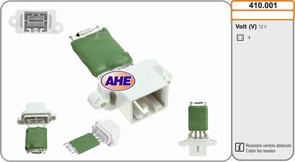 AHE 410.001 - Дополнительный резистор, электромотор - вентилятор радиатора autodif.ru