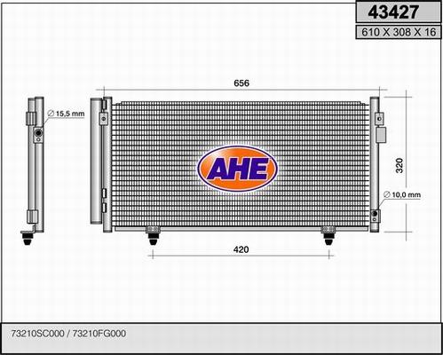 AHE 43427 - Конденсатор кондиционера autodif.ru