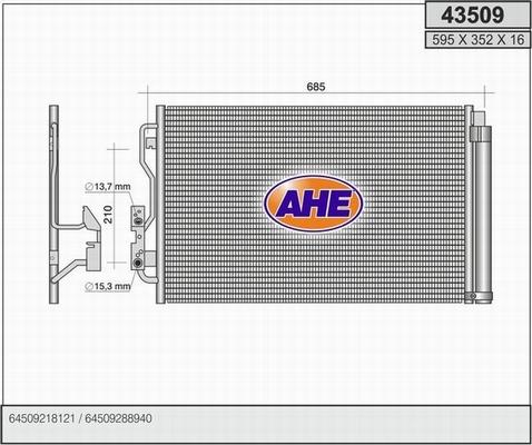 AHE 43509 - Конденсатор кондиционера autodif.ru