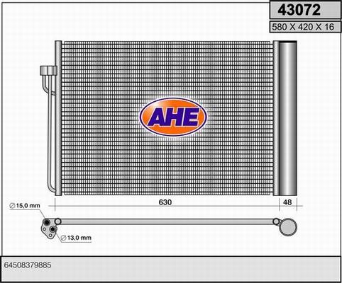 AHE 43072 - Конденсатор кондиционера autodif.ru