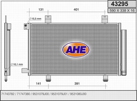 AHE 43295 - Конденсатор кондиционера autodif.ru
