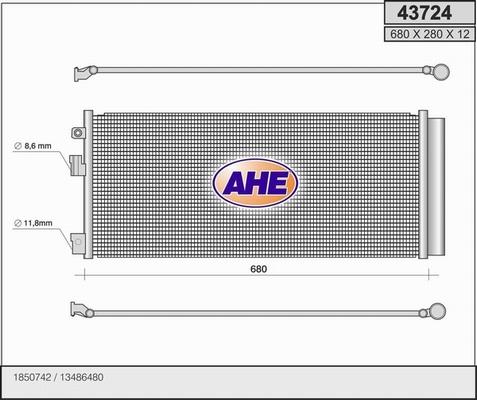 AHE 43724 - Конденсатор кондиционера autodif.ru