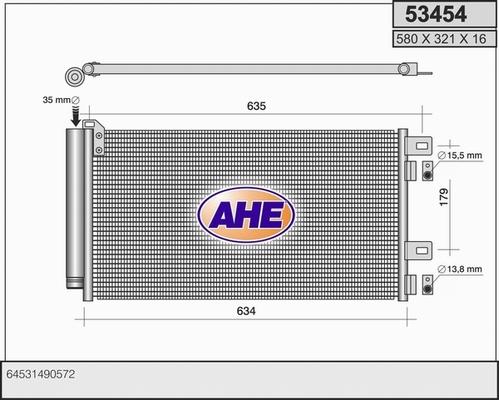 AHE 53454 - Конденсатор кондиционера autodif.ru