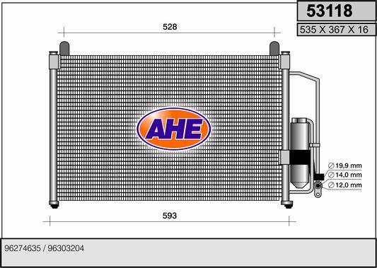 AHE 53118 - Конденсатор кондиционера autodif.ru