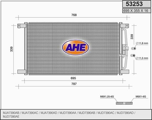 AHE 53253 - Конденсатор кондиционера autodif.ru