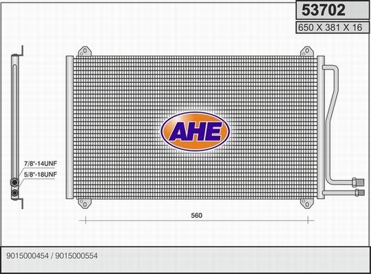 AHE 53702 - Конденсатор кондиционера autodif.ru