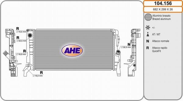 AHE 104.156 - Радиатор, охлаждение двигателя autodif.ru