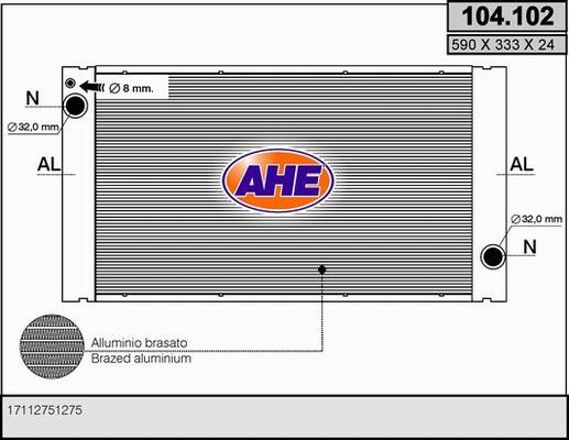 AHE 104.102 - Радиатор, охлаждение двигателя autodif.ru