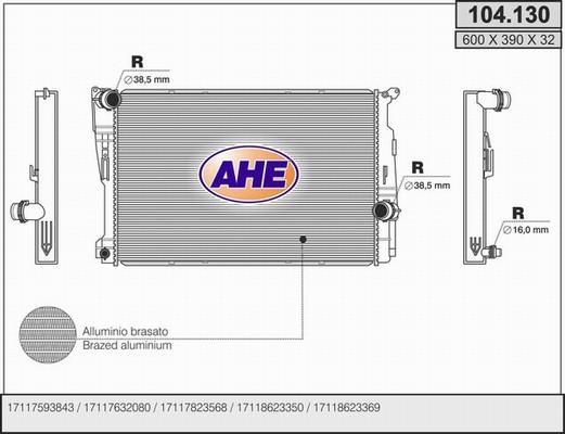 AHE 104.130 - Радиатор, охлаждение двигателя autodif.ru