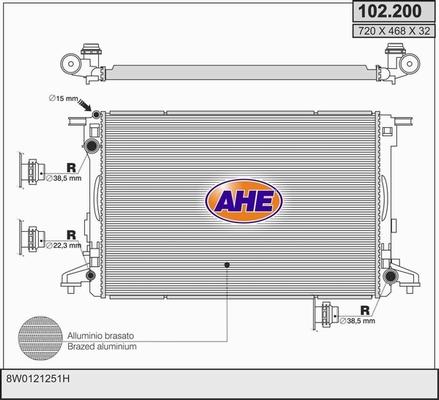 AHE 102.200 - Радиатор, охлаждение двигателя autodif.ru