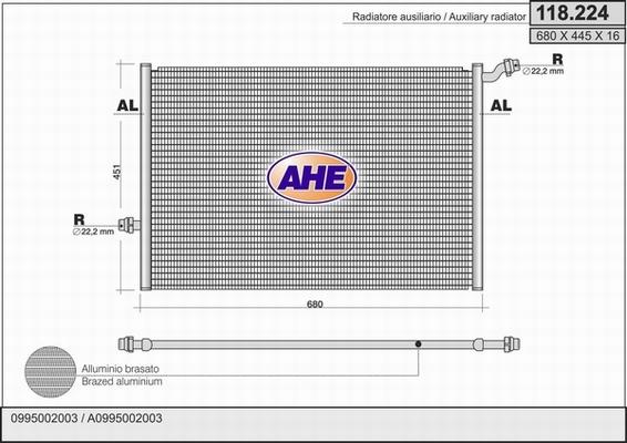 AHE 118.224 - Радиатор, охлаждение двигателя autodif.ru