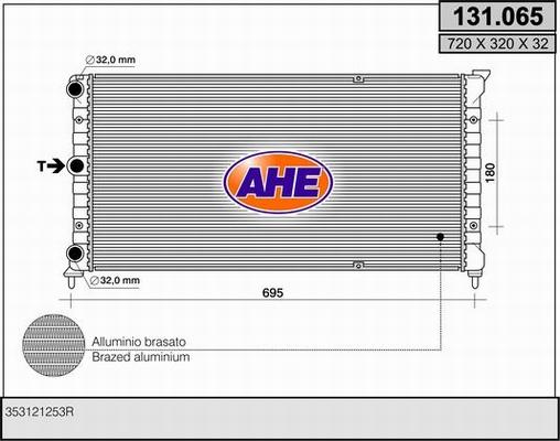 AHE 131.065 - Радиатор, охлаждение двигателя autodif.ru