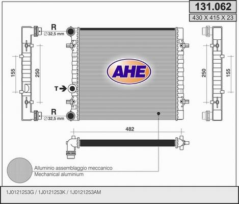 AHE 131.062 - Радиатор, охлаждение двигателя autodif.ru