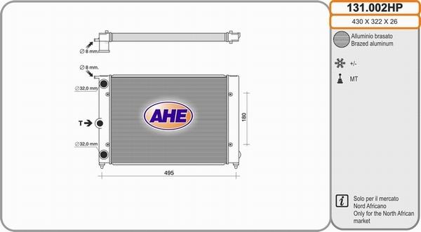 AHE 131.002HP - Радиатор, охлаждение двигателя autodif.ru