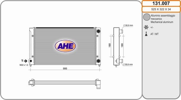 AHE 131.007 - Радиатор, охлаждение двигателя autodif.ru