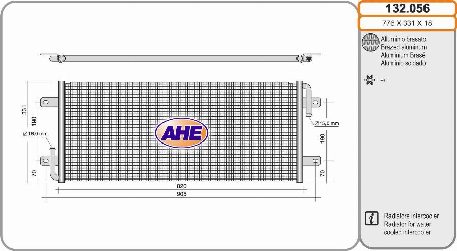 AHE 132.056 - Радиатор, охлаждение двигателя autodif.ru