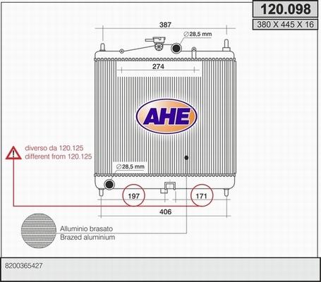 AHE 120.098 - Радиатор, охлаждение двигателя autodif.ru