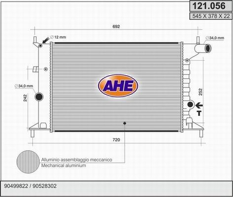 AHE 121.056 - Радиатор, охлаждение двигателя autodif.ru