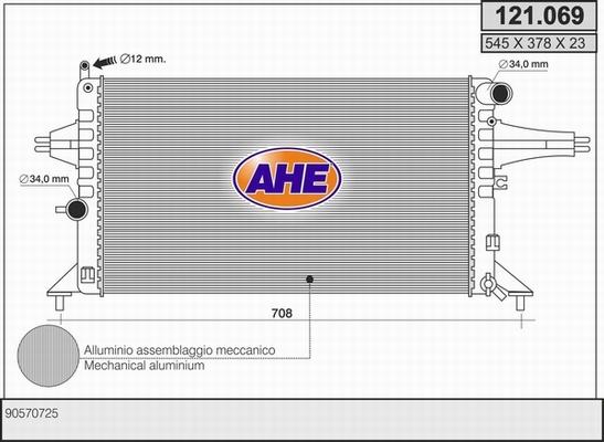 AHE 121.069 - Радиатор, охлаждение двигателя autodif.ru