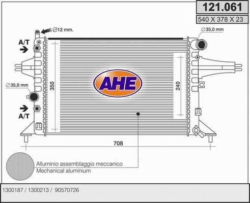 AHE 121.061 - Радиатор, охлаждение двигателя autodif.ru