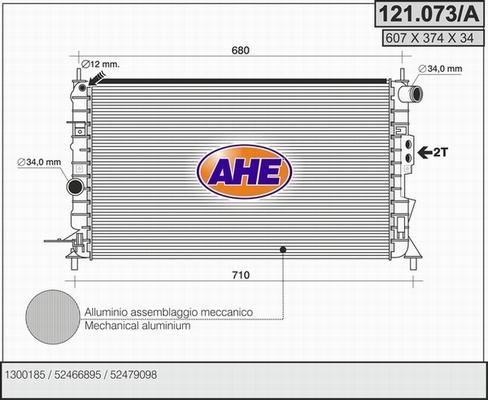 AHE 121.073/A - Радиатор, охлаждение двигателя autodif.ru