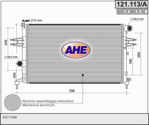 AHE 121.113/A - Радиатор, охлаждение двигателя autodif.ru